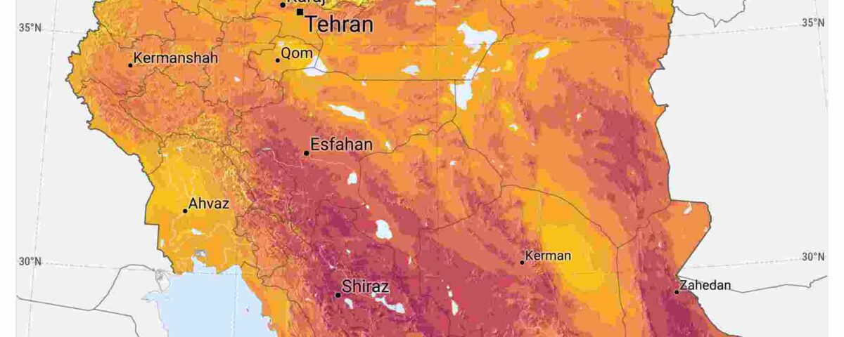 نقشه تابش خورشید در ایران